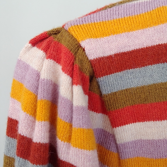 Madewell Stripe Puff Sleeve Scoop Sweater XXS NWOT - Picture 10 of 16
